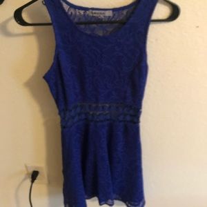 Blue dress cut out middle